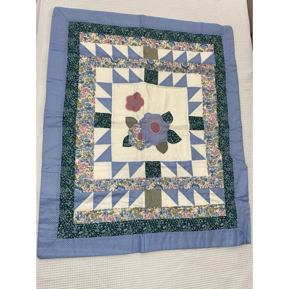 Nostalgia Home Pillow Sham Quilted Floral Patchwork Garden Treasures 20x26‎ NOS